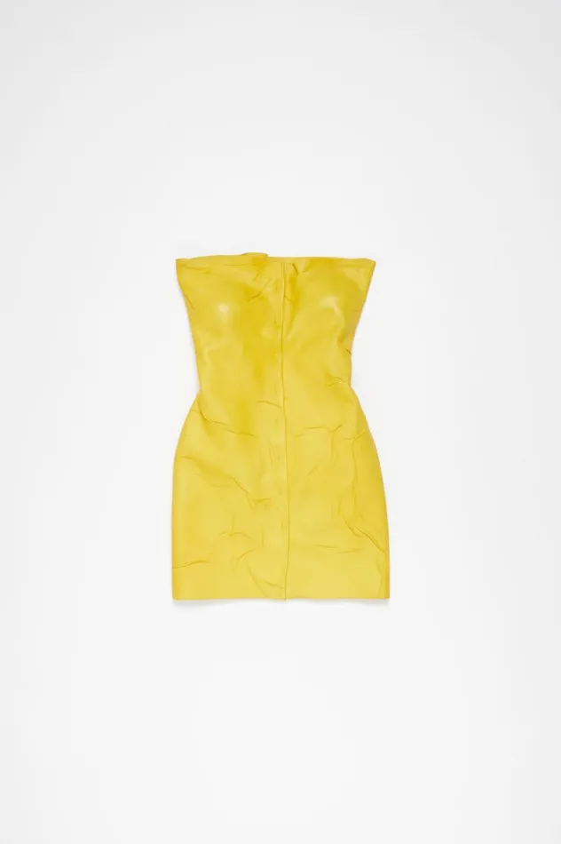 Acne Studios Leather Bustier Dress Yellow Women Dresses