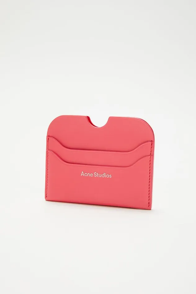 Acne Studios Leather Card Holder Electric Pink Men Small Leather Goods