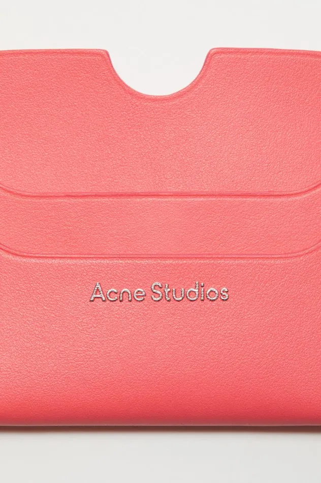 Acne Studios Leather Card Holder Electric Pink Men Small Leather Goods