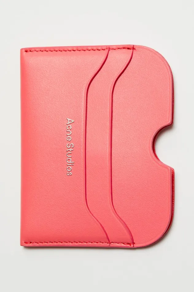Acne Studios Leather Card Holder Electric Pink Men Small Leather Goods