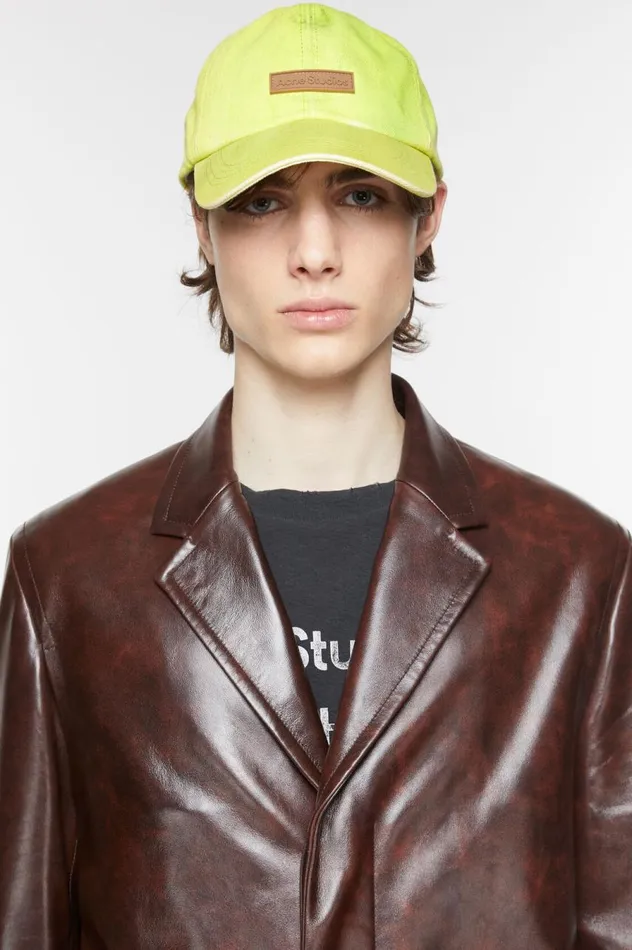 Acne Studios Leather Coat Brown Men Outerwear