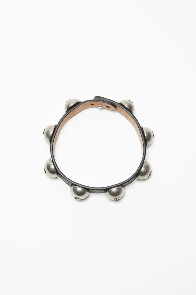 Acne Studios Leather Stud Necklace Black Men Jewellery