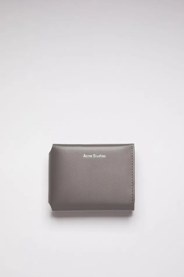Acne Studios Leather Trifold Wallet Dark Grey Women Small Leather Goods