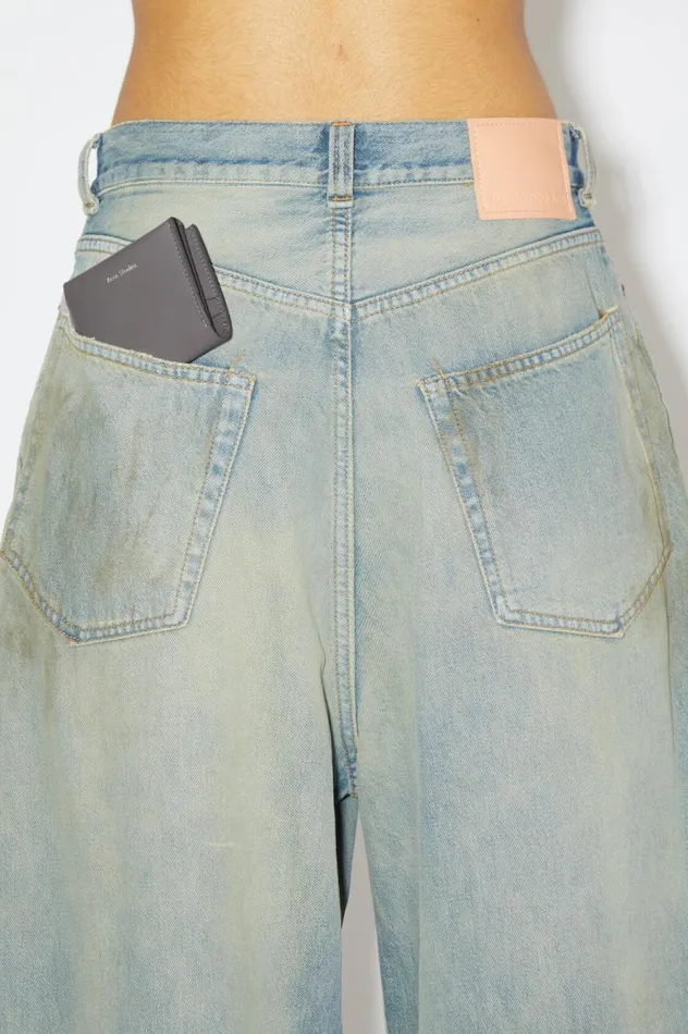 Acne Studios Leather Trifold Wallet Dark Grey Women Small Leather Goods