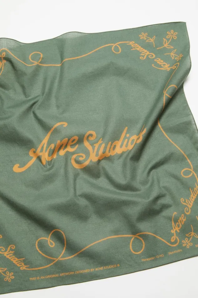 Acne Studios Light Print Scarf Greenhoney Yellow Men Scarves