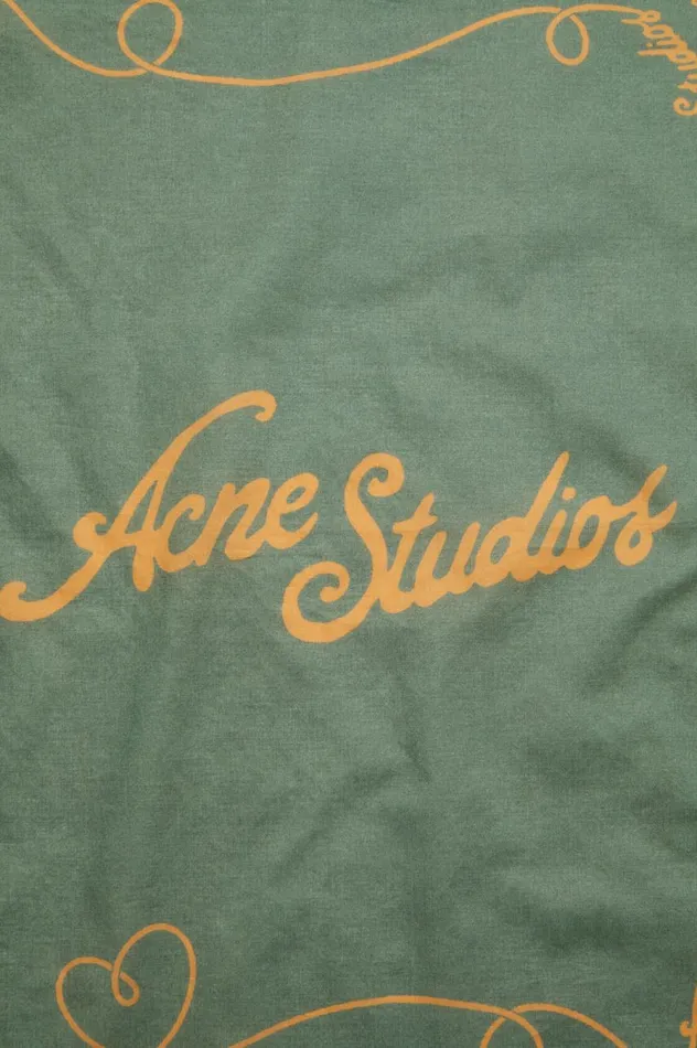 Acne Studios Light Print Scarf Greenhoney Yellow Men Scarves