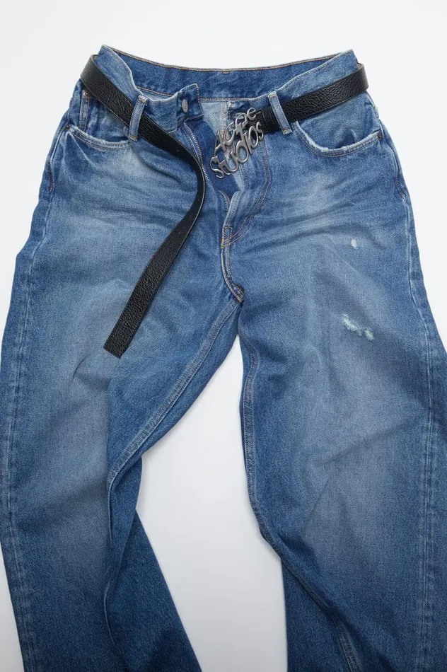 Acne Studios Logo Buckle Belt Black Women Belts