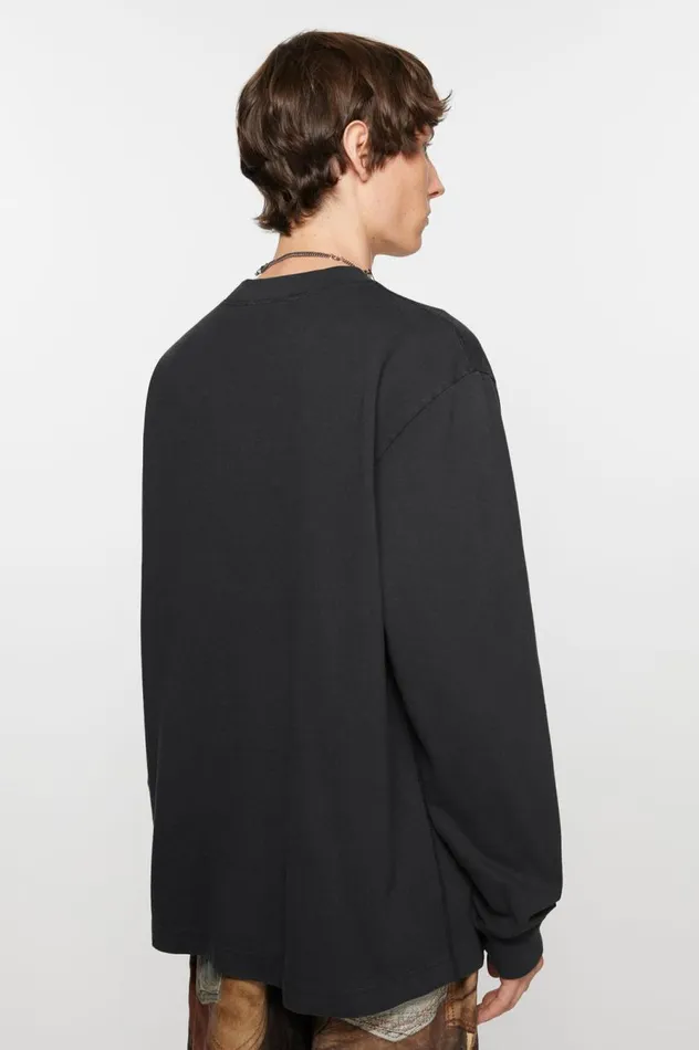 Acne Studios Logo Long Sleeve Tshirt Black Men Tshirts
