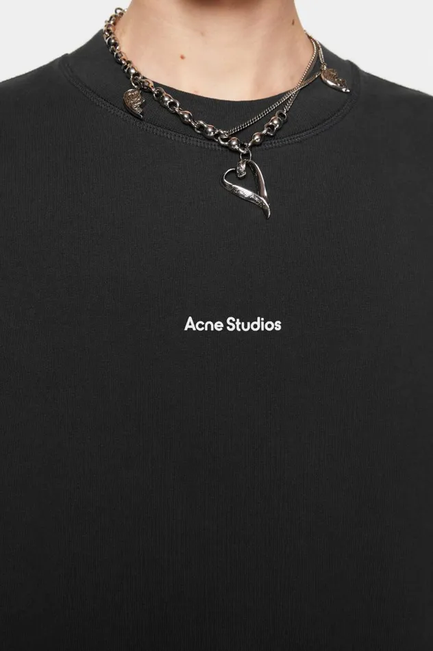 Acne Studios Logo Long Sleeve Tshirt Black Men Tshirts