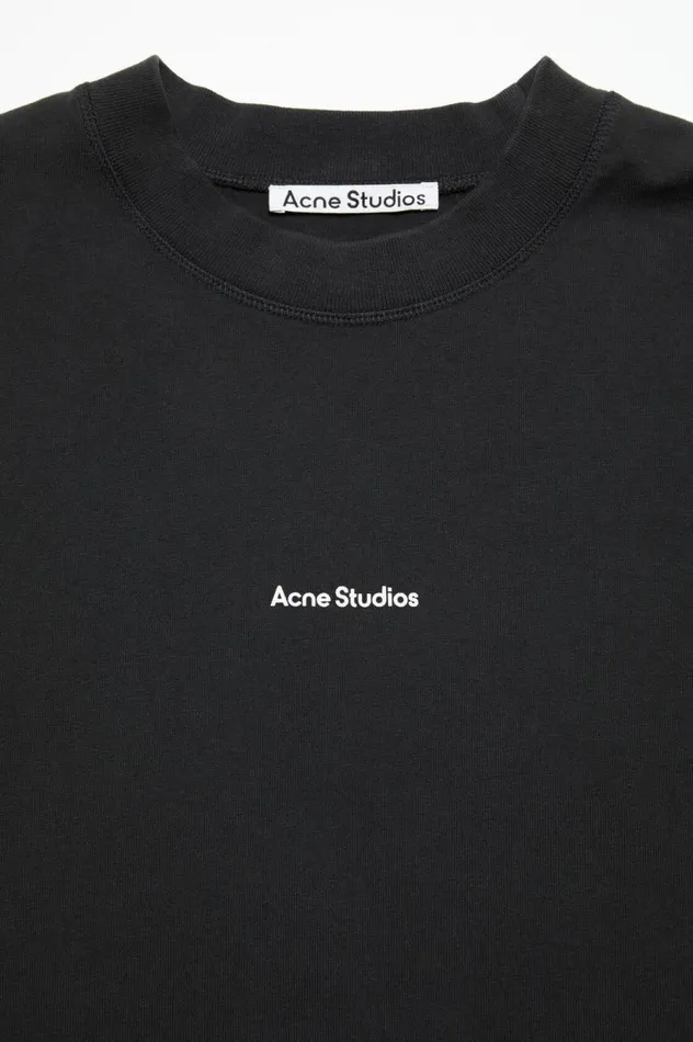 Acne Studios Logo Long Sleeve Tshirt Black Men Tshirts