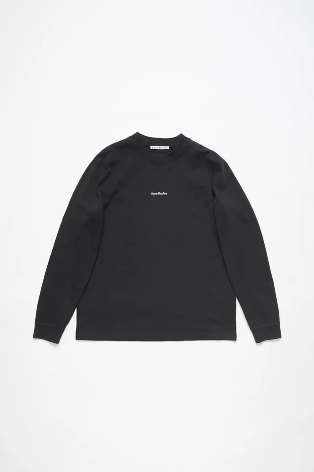 Acne Studios Logo Long Sleeve Tshirt Black Men Tshirts