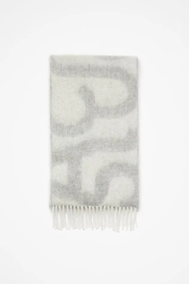 Acne Studios Logo Scarf Light Grey Women Scarves