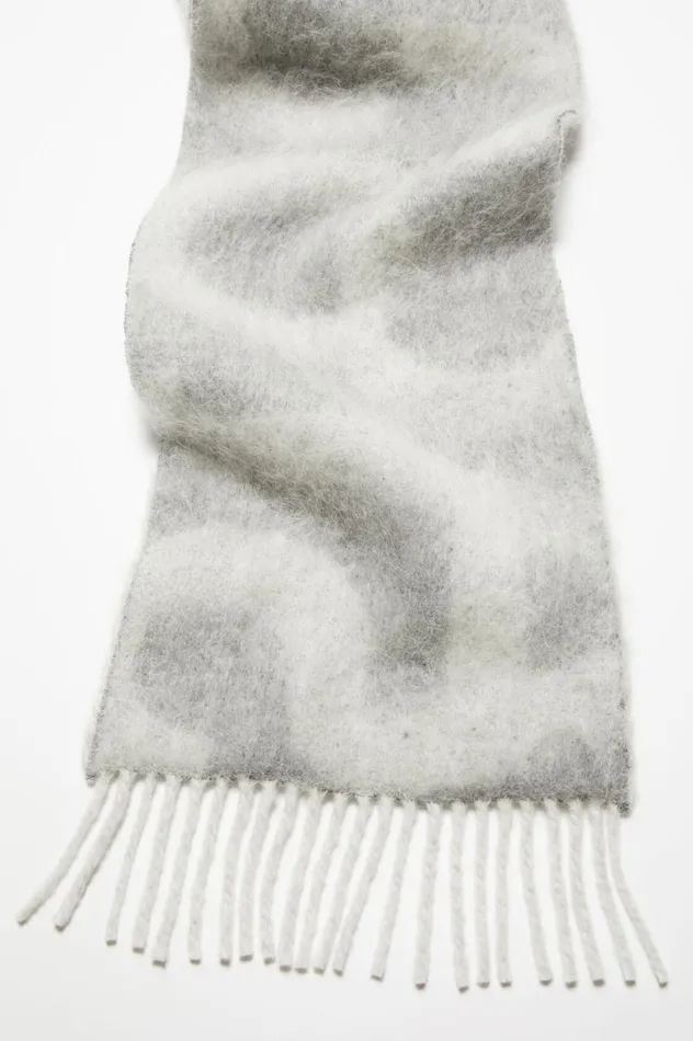 Acne Studios Logo Scarf Light Grey Women Scarves