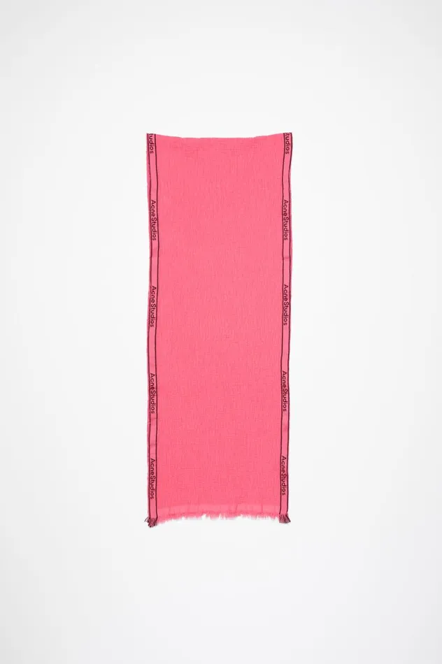 Acne Studios Logo Tape Scarf Pink Men Scarves