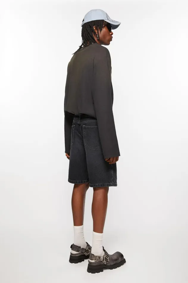 Acne Studios Loose Fit Denim Shorts Black Women Shorts
