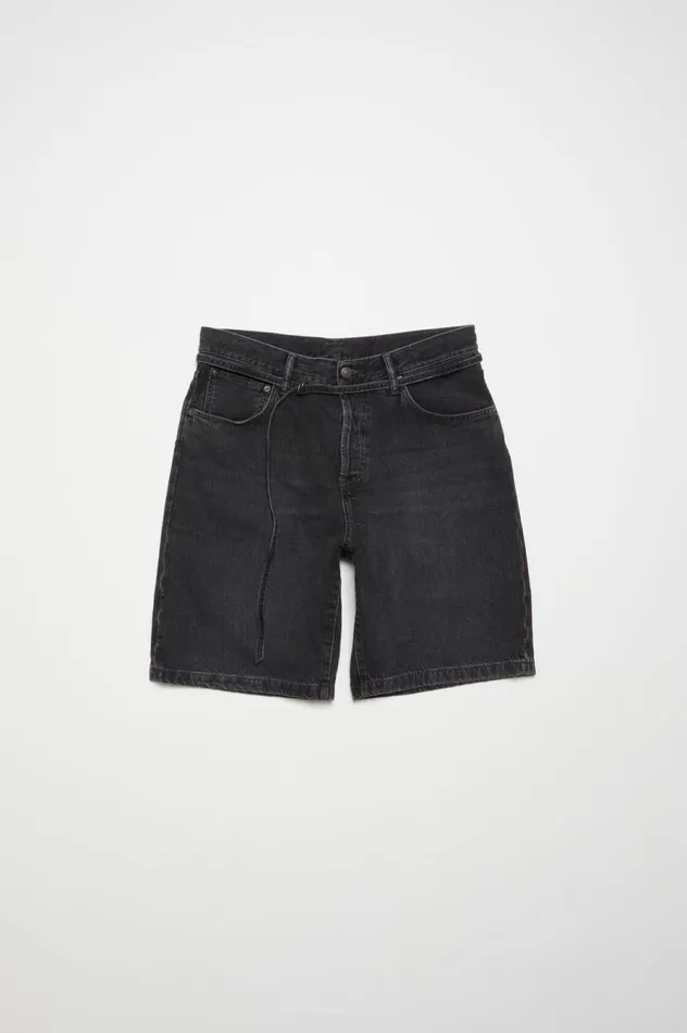 Acne Studios Loose Fit Denim Shorts Black Women Shorts