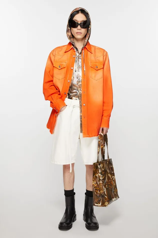 Acne Studios Loose Fit Denim Shorts Off White Men Shorts