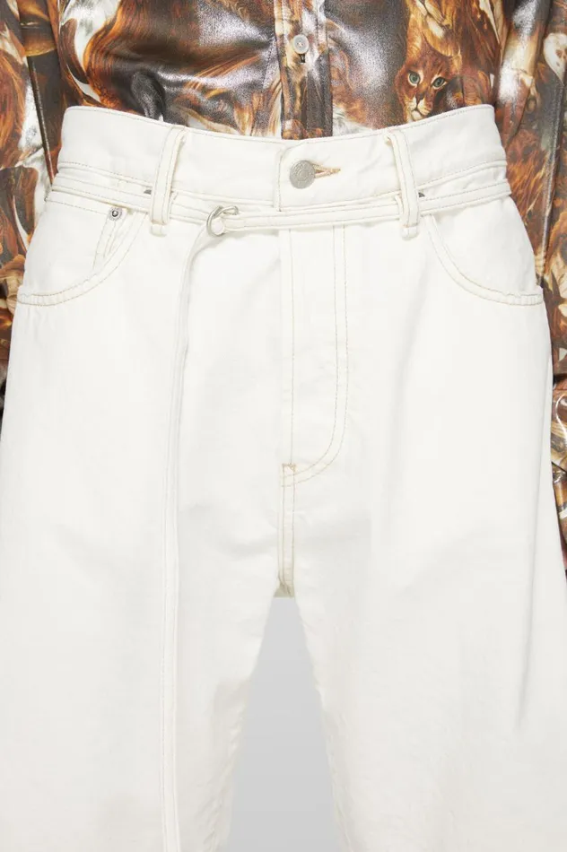 Acne Studios Loose Fit Denim Shorts Off White Men Shorts