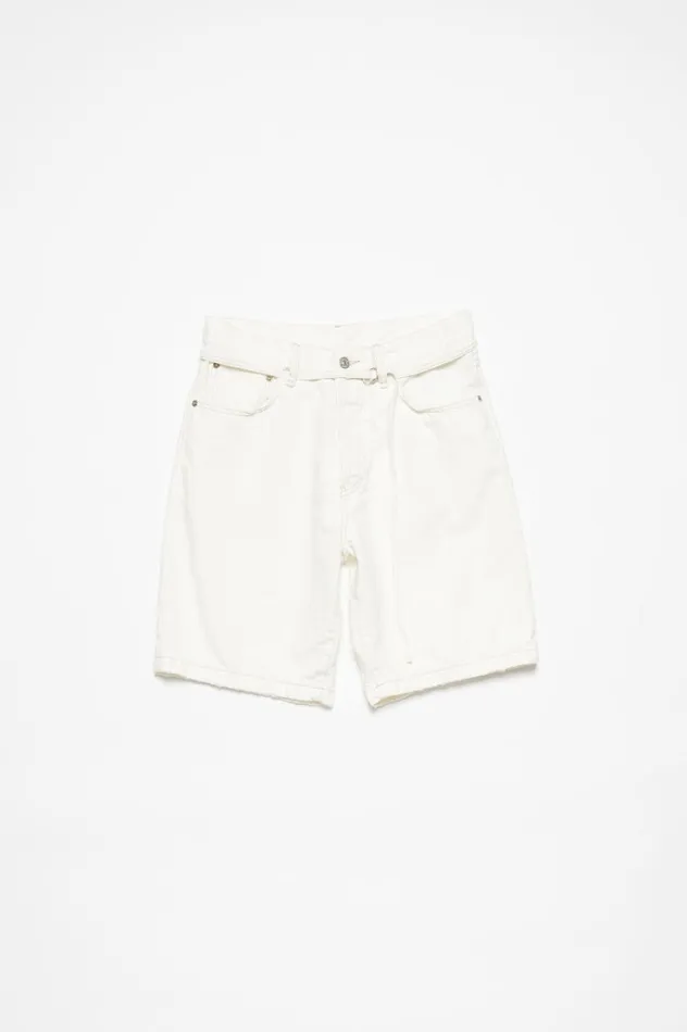 Acne Studios Loose Fit Denim Shorts Off White Men Shorts
