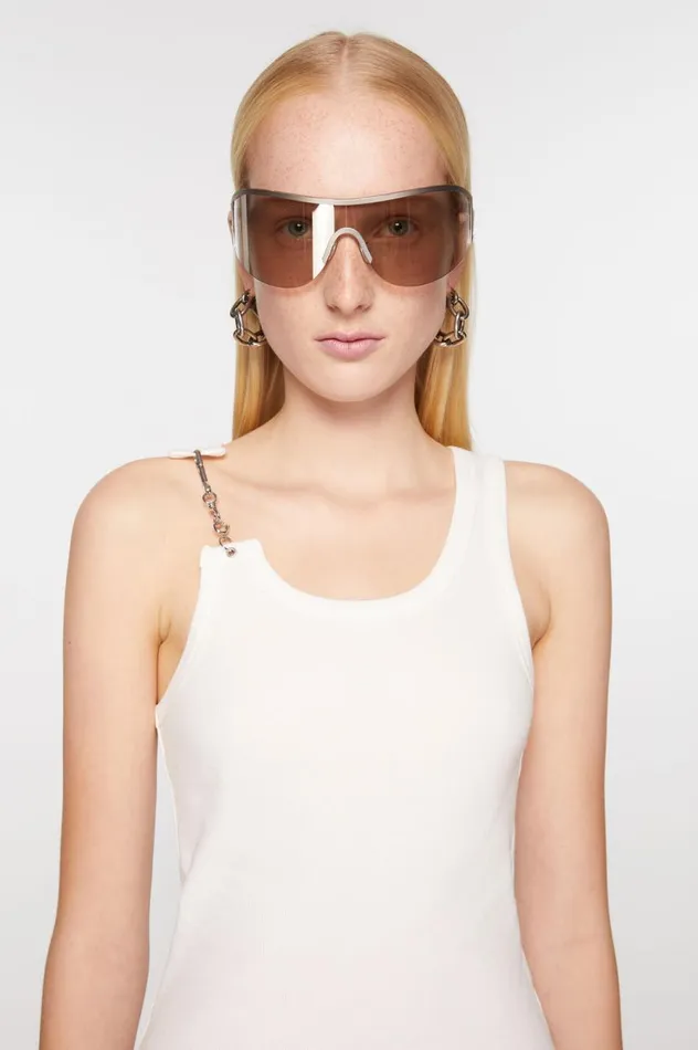 Acne Studios Metal Clip Tank Top White Women Tshirts