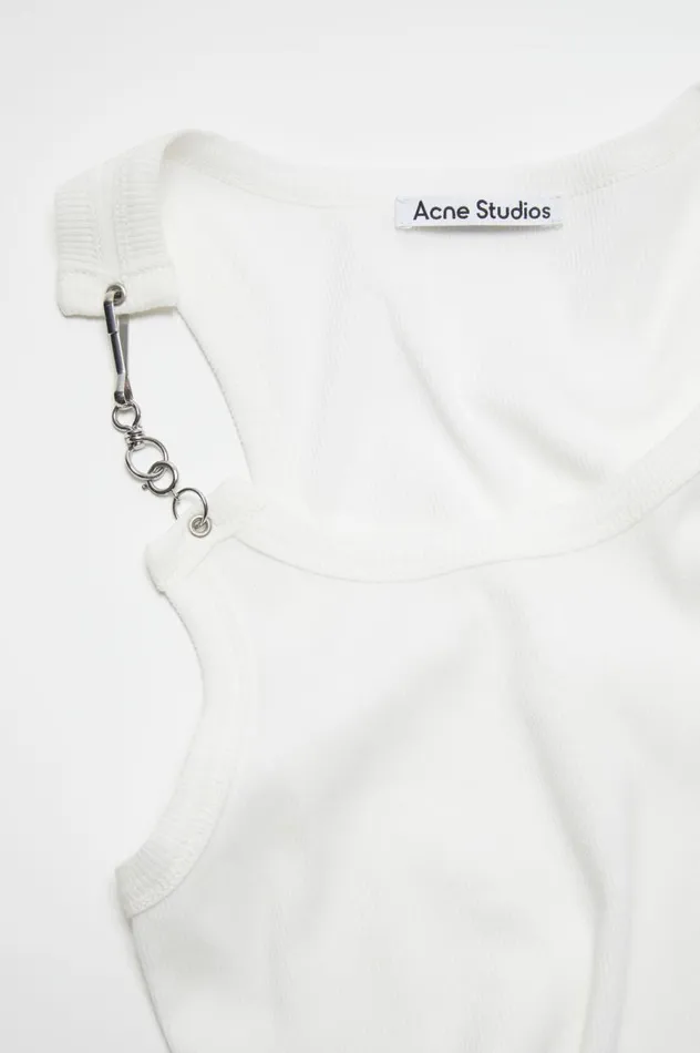 Acne Studios Metal Clip Tank Top White Women Tshirts