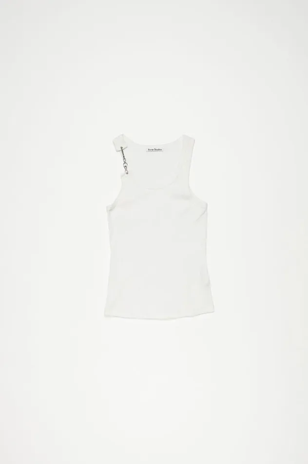 Acne Studios Metal Clip Tank Top White Women Tshirts