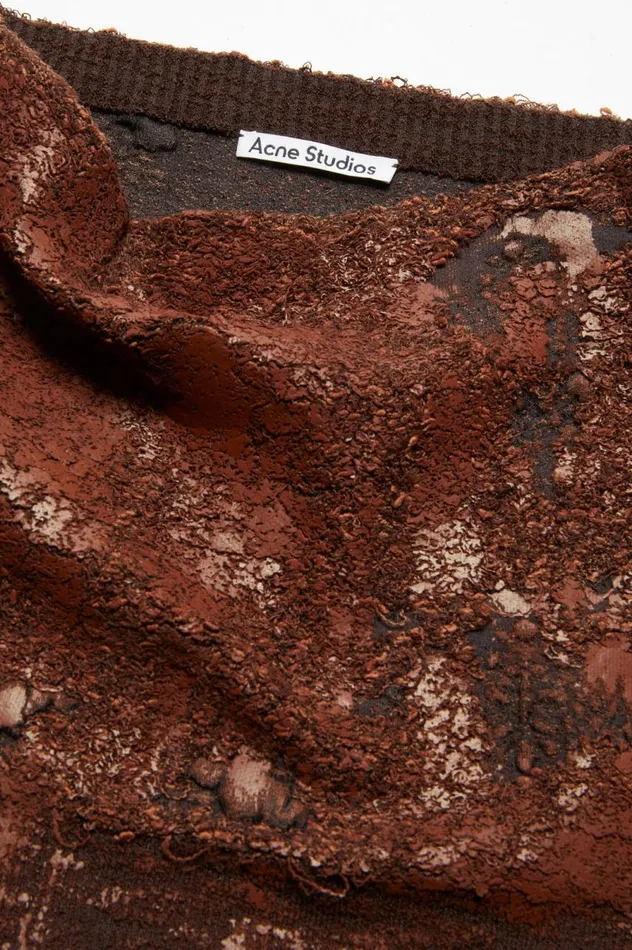 Acne Studios Mini Woven Skirt Rust Brown Women Skirts