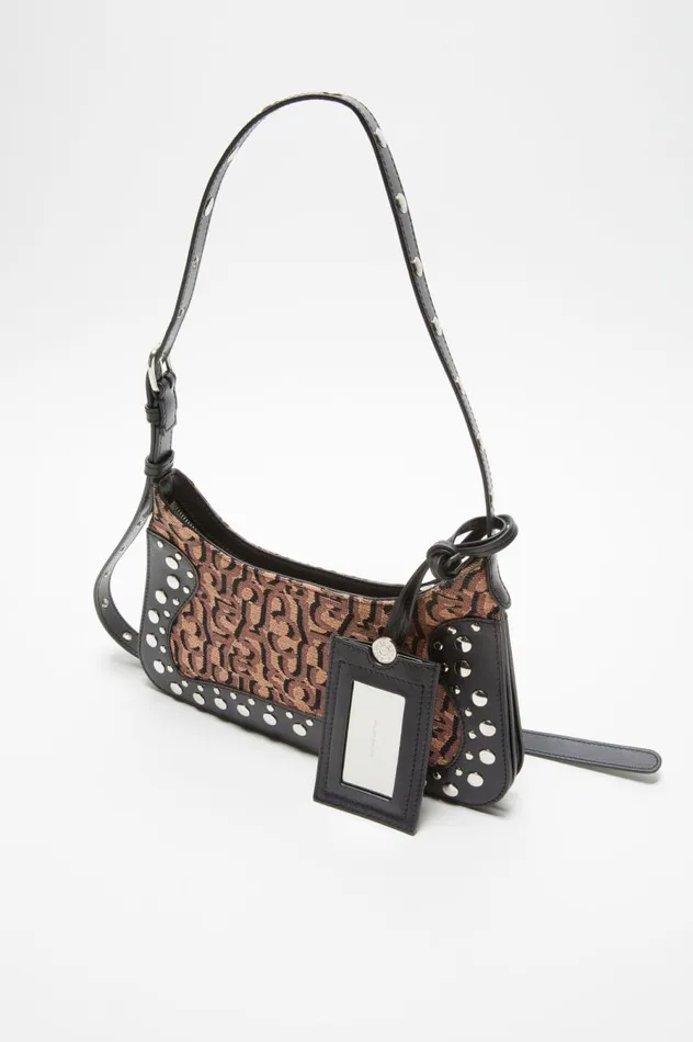Acne Studios Monogram Platt Mini Shoulder Bag Pinkblack Men Bags