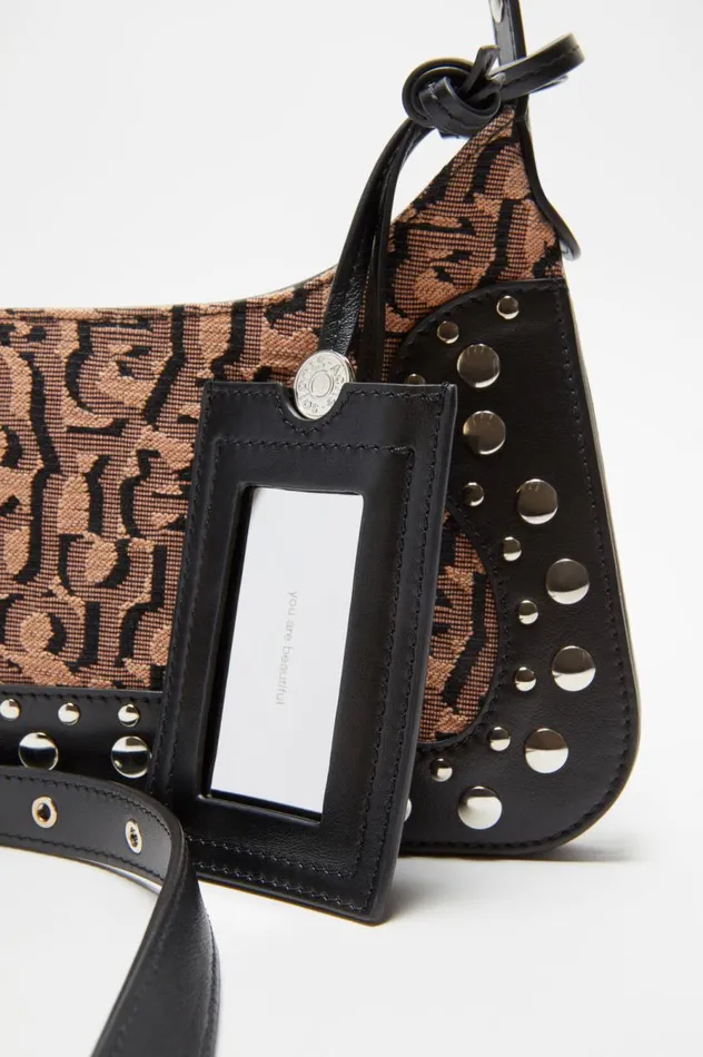 Acne Studios Monogram Platt Mini Shoulder Bag Pinkblack Men Bags