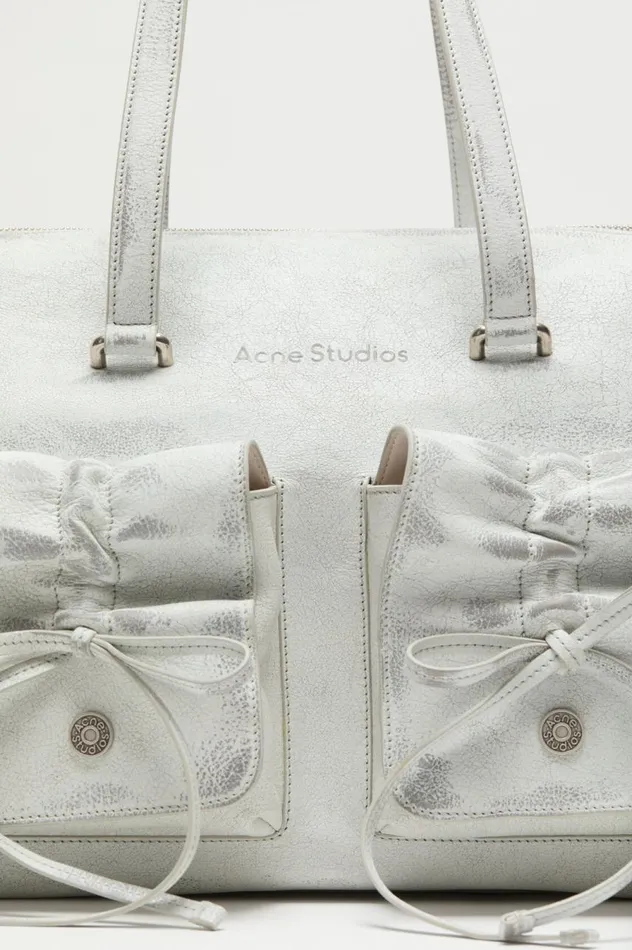 Acne Studios Multipocket Tote Bag Whitegrey Women Bags