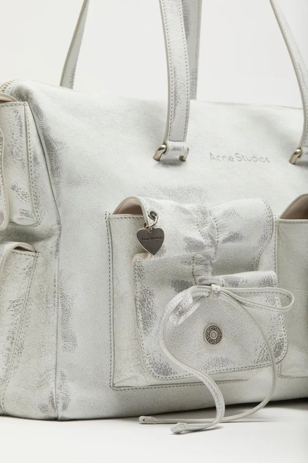 Acne Studios Multipocket Tote Bag Whitegrey Women Bags