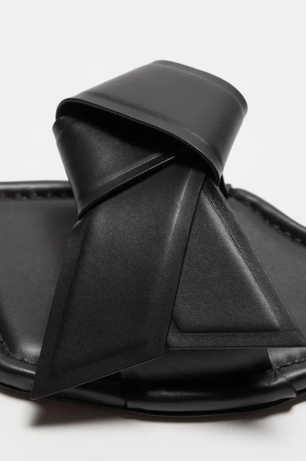 Acne Studios Musubi Leather Sandal Black Women Shoes
