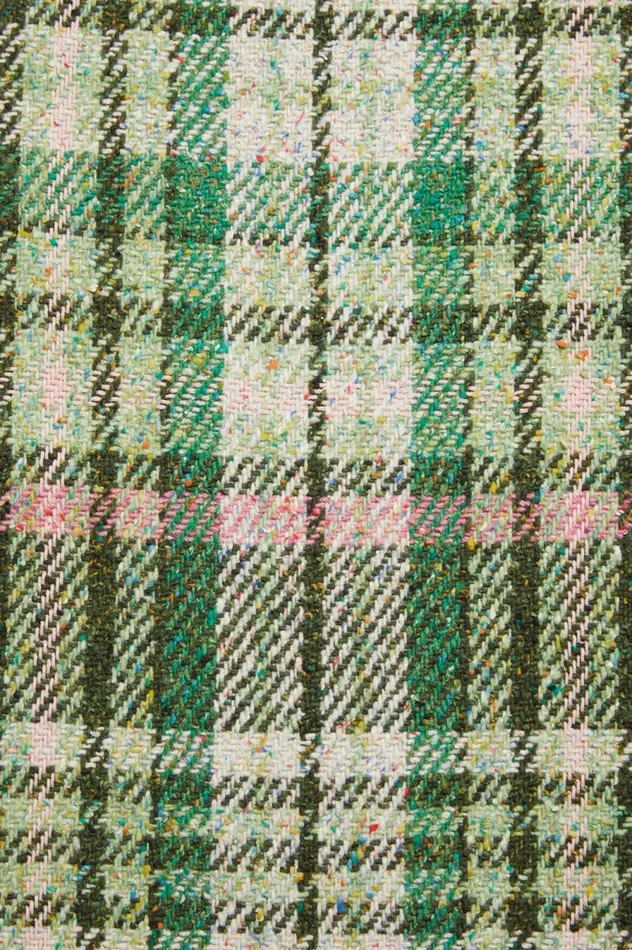 Acne Studios Plaid Fringe Scarf Green Women Scarves