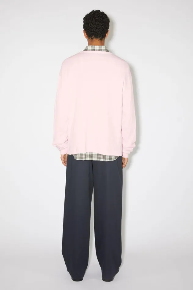 Acne Studios Printed Long Sleeve Tshirt 8211 Regular Fit Light Pink Women Tshirts