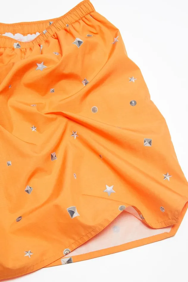 Acne Studios Printed Swim Shorts Bright Orange Men Shorts