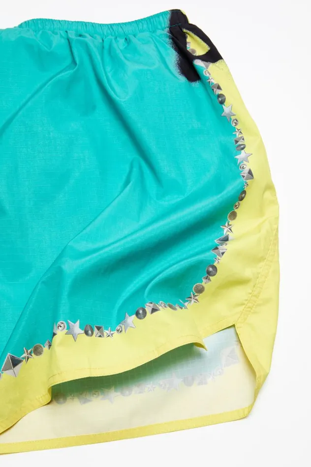 Acne Studios Printed Swim Shorts Emerald Green Men Shorts