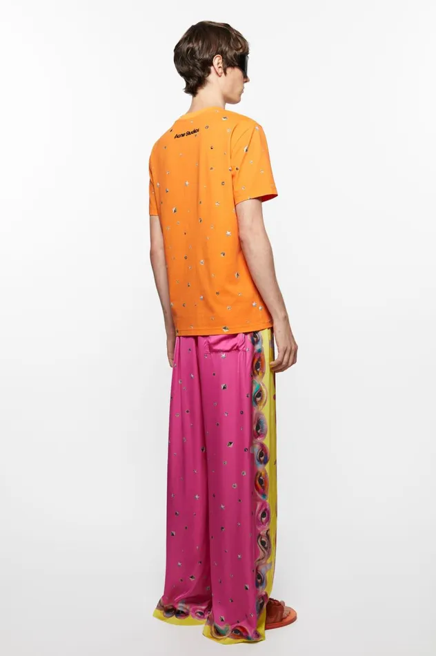 Acne Studios Printed Tshirt Bright Orange Men Tshirts