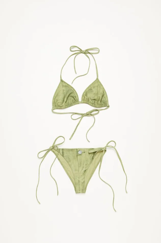 Acne Studios Printed Twopiece Swimwear Sage Green Women Shorts