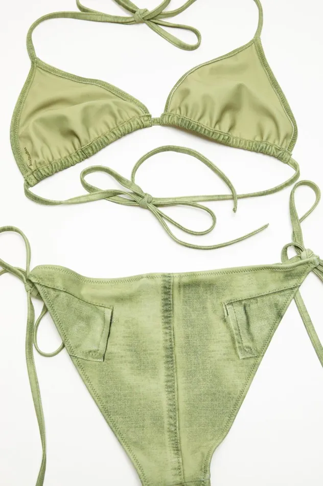 Acne Studios Printed Twopiece Swimwear Sage Green Women Shorts