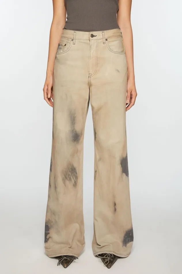 Acne Studios Relaxed Fit Jeans 8211 2022F Beigeblack Women Jeans