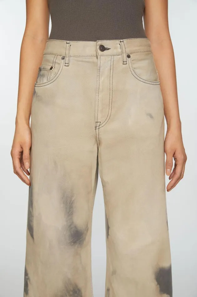 Acne Studios Relaxed Fit Jeans 8211 2022F Beigeblack Women Jeans
