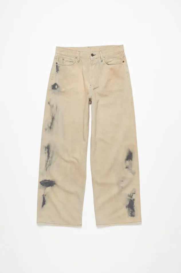 Acne Studios Relaxed Fit Jeans 8211 2022F Beigeblack Women Jeans