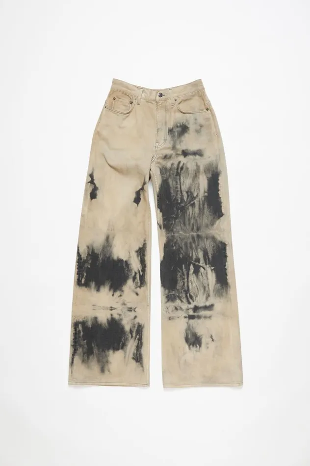 Acne Studios Relaxed Fit Jeans 8211 2022F Beigeblack Women Jeans