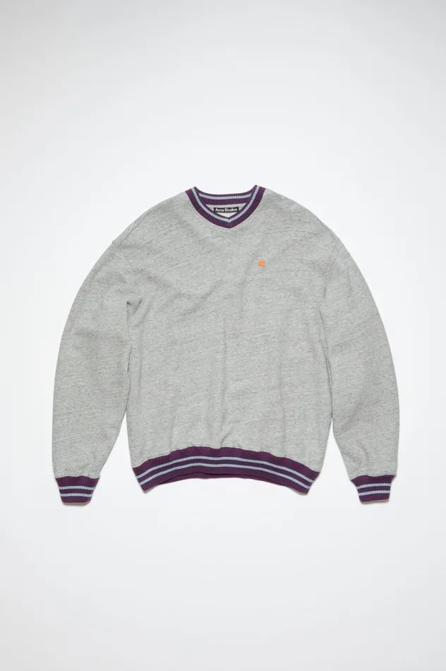 Acne Studios Relaxed Fit Jumper Marble Grey Melange Men Sweatshirts
