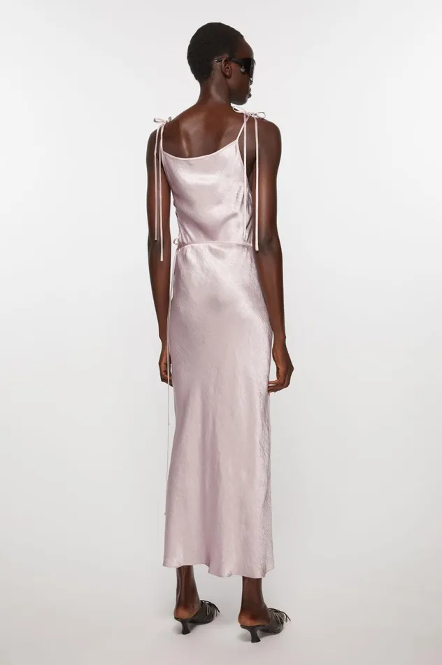 Acne Studios Satin Dress Light Lilac Purple Women Dresses