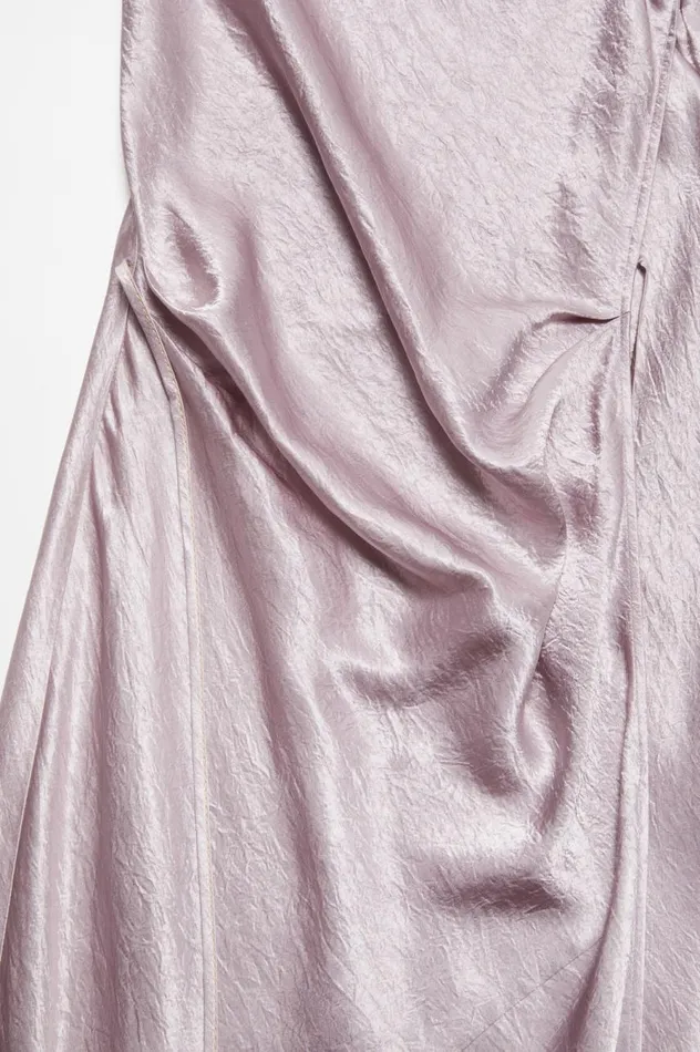 Acne Studios Satin Dress Light Lilac Purple Women Dresses