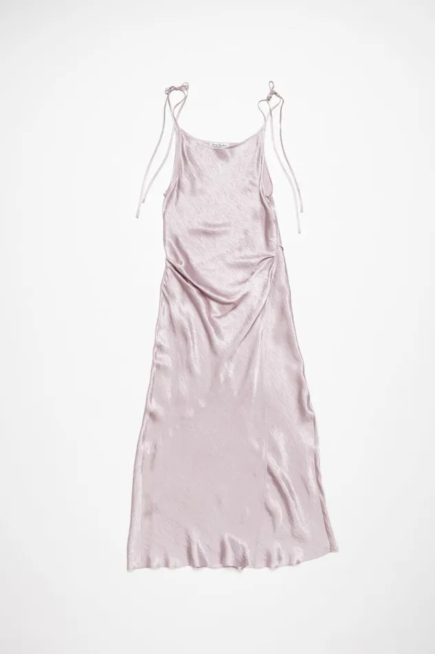 Acne Studios Satin Dress Light Lilac Purple Women Dresses