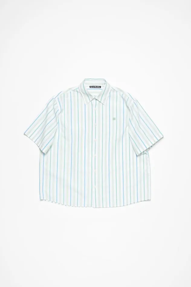 Acne Studios Stripe Buttonup Shirt Bluegreen Women Shirts and Blouses