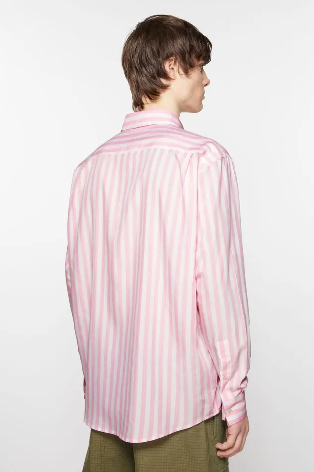 Acne Studios Stripe Buttonup Shirt Pinkwhite Men Shirts