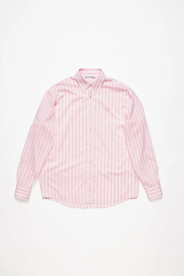 Acne Studios Stripe Buttonup Shirt Pinkwhite Men Shirts
